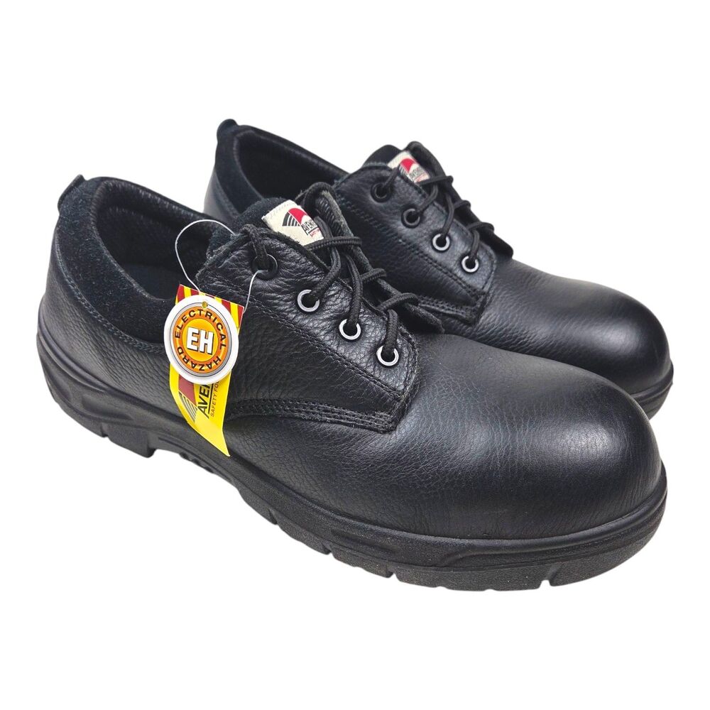 AVENGER SAFETY FOOTWEAR A7113W Work Shoes Black Comp Toe EH Men's Size 14W NWT